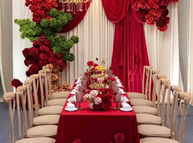Trang trí gia tiên Tone đỏ 001