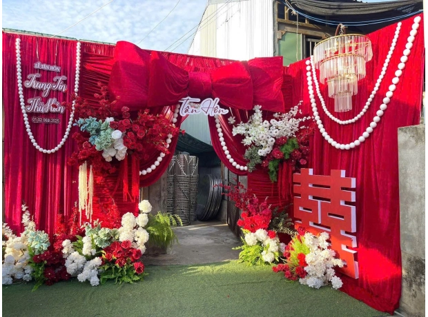 Trang trí gia tiên Tone đỏ 001