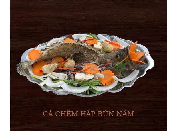 Cá Chẽm Hấp Bún Nấm