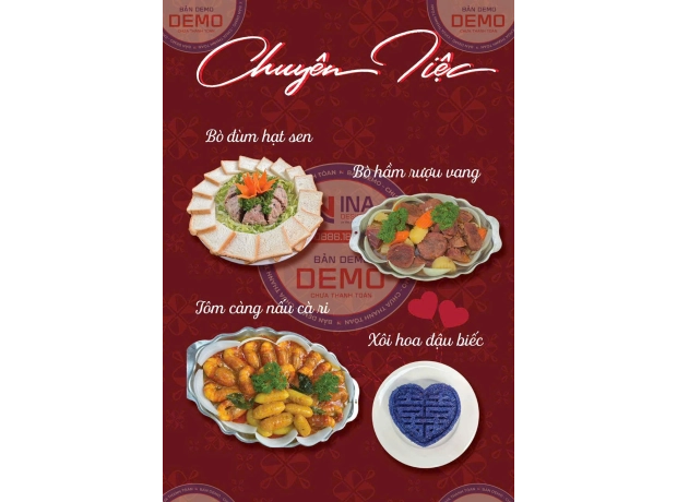 Bò Đùm Hạt Sen - Bò Hầm Rượu Vang - Tôm Càng Nấu Cari - Xôi Hoa Đậu Biếc