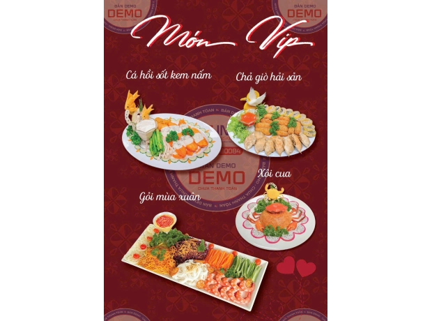 Cá Hồi Sốt Kem Nấm - Chả Giò Hải Sản - Gỏi Mùa Xuân - Xôi Cua