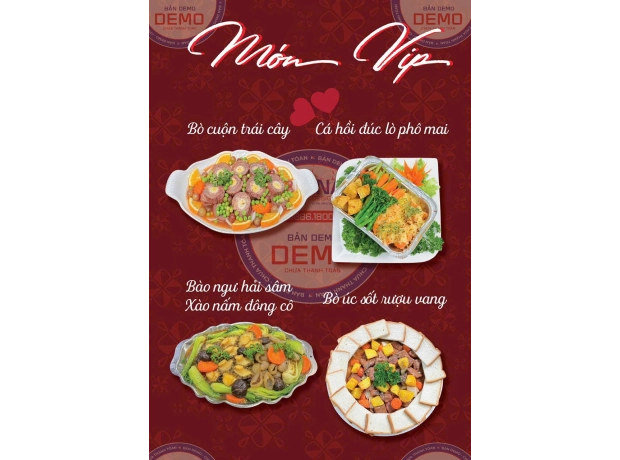 Bò Cuộn Trái Cây - Cá Hồi Đúc Lò Phô Mai - Bào Ngư Hải Sâm Xào Nấm Đông Cô - Bò Úc Sốt Rượu Vang